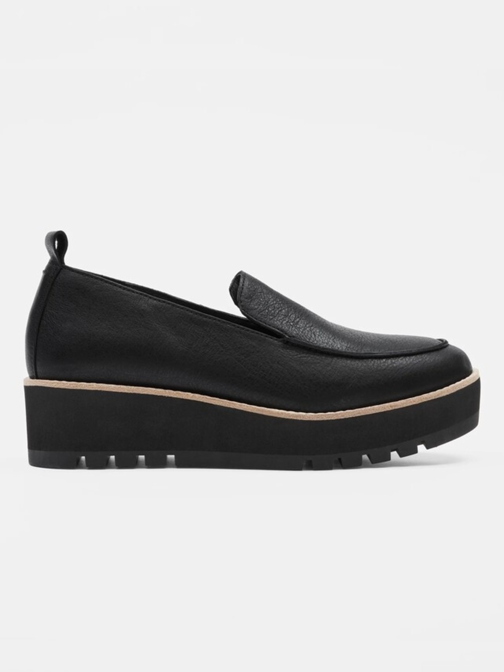 Eileen Fisher Ells Smooth Leather Loafer Wedge, 7.5